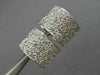 ESTATE WIDE 2.60CT DIAMOND 14K WHITE GOLD 3D CLASSIC PAVE HUGGIE EARRINGS #21256