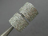 ESTATE WIDE 2.60CT DIAMOND 14K WHITE GOLD 3D CLASSIC PAVE HUGGIE EARRINGS #21256