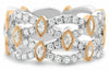 WIDE .94CT ROUND & MARQUISE DIAMOND 14K WHITE & ROSE GOLD LOVE ANNIVERSARY RING