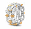 WIDE .94CT ROUND & MARQUISE DIAMOND 14K WHITE & ROSE GOLD LOVE ANNIVERSARY RING