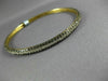 ESTATE 5.0CT WHITE & BLACK DIAMOND 14KT YELLOW GOLD 3D THREE ROW BANGLE BRACELET