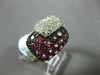 ESTATE WIDE 2.51CT DIAMOND & AAA PINK SAPPHIRE 18K WHITE GOLD MULTI ROW FUN RING