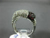 ESTATE WIDE 2.51CT DIAMOND & AAA PINK SAPPHIRE 18K WHITE GOLD MULTI ROW FUN RING