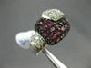 ESTATE WIDE 2.51CT DIAMOND & AAA PINK SAPPHIRE 18K WHITE GOLD MULTI ROW FUN RING