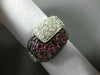 ESTATE WIDE 2.51CT DIAMOND & AAA PINK SAPPHIRE 18K WHITE GOLD MULTI ROW FUN RING