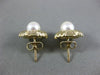 ESTATE AAA SOUTH SEA PEARL 14KT YELLOW GOLD 3D ROUND SQUARE STUD EARRINGS #26241