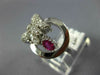 ANTIQUE .50CT DIAMOND & AAA RUBY 14KT WHITE GOLD BUTTERFLY FLOATING RING #1546