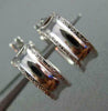 ESTATE SMALL 18KT WHITE GOLD 3D CLASSIC SQUARE DIAMOND CUT HOOP EARRINGS #25583