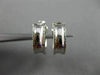 ESTATE SMALL 18KT WHITE GOLD 3D CLASSIC SQUARE DIAMOND CUT HOOP EARRINGS #25583