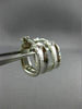 ESTATE SMALL 18KT WHITE GOLD 3D CLASSIC SQUARE DIAMOND CUT HOOP EARRINGS #25583