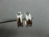 ESTATE SMALL 18KT WHITE GOLD 3D CLASSIC SQUARE DIAMOND CUT HOOP EARRINGS #25583