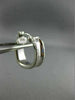 ESTATE SMALL 18KT WHITE GOLD 3D CLASSIC SQUARE DIAMOND CUT HOOP EARRINGS #25583