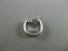ESTATE SMALL 18KT WHITE GOLD 3D CLASSIC SQUARE DIAMOND CUT HOOP EARRINGS #25583