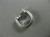 ESTATE SMALL 18KT WHITE GOLD 3D CLASSIC SQUARE DIAMOND CUT HOOP EARRINGS #25583