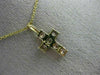.22CT DIAMOND & AAA PINK SAPPHIRE 14KT YELLOW GOLD FLOATING CROSS PENDANT #25994