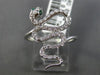 ESTATE LARGE .34CT DIAMOND & AAA EMERALD 14KT WHITE GOLD 3D SNAKE SWIRL FUN RING