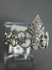 ESTATE .22CT DIAMOND 14KT WHITE GOLD 3D CLASSIC FILIGREE CROWN QUEEN RING