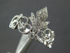 ESTATE .22CT DIAMOND 14KT WHITE GOLD 3D CLASSIC FILIGREE CROWN QUEEN RING