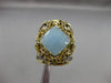 ANTIQUE 5.40CT SAPPHIRE & BLUE AGATE 18KT BLACK & YELLOW GOLD 3D FILIGREE RING