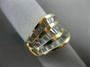 ESTATE WIDE 1.6CT DIAMOND 14K YELLOW GOLD 3D MULTI ROW ETERNITY ANNIVERSARY RING