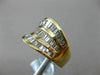 ESTATE WIDE 1.6CT DIAMOND 14K YELLOW GOLD 3D MULTI ROW ETERNITY ANNIVERSARY RING