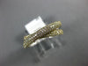 ESTATE WIDE .75CT DIAMOND 14KT 2 TONE GOLD 3D MULTI ROW CRISS CROSS X LOVE RING