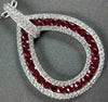 ESTATE 1.47CT DIAMOND & AAA RUBY 18KT WHITE GOLD CLASSIC OPEN TEAR DROP PENDANT