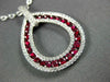 ESTATE 1.47CT DIAMOND & AAA RUBY 18KT WHITE GOLD CLASSIC OPEN TEAR DROP PENDANT
