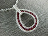 ESTATE 1.47CT DIAMOND & AAA RUBY 18KT WHITE GOLD CLASSIC OPEN TEAR DROP PENDANT