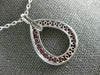 ESTATE 1.47CT DIAMOND & AAA RUBY 18KT WHITE GOLD CLASSIC OPEN TEAR DROP PENDANT