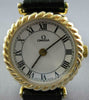 ESTATE 14KT YELLOW GOLD 3D CLASSIC OMEGA ROUND WHITE FACE LADIES WATCH #26847