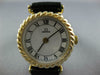 ESTATE 14KT YELLOW GOLD 3D CLASSIC OMEGA ROUND WHITE FACE LADIES WATCH #26847