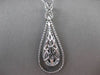 ANTIQUE LARGE 1.38CT DIAMOND 18KT WHITE GOLD PAVE INFINITY DROP FLOATING PENDANT