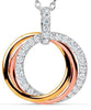 ESTATE 1.1CT DIAMOND 18K TRI COLOR GOLD MULTI CIRCULAR INTERTWINING LOVE PENDANT