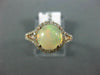 ESTATE WIDE 1.51CT DIAMOND & AAA CABOCHON OPAL 14KT ROSE GOLD 3D ROUND HALO RING