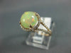 ESTATE WIDE 1.51CT DIAMOND & AAA CABOCHON OPAL 14KT ROSE GOLD 3D ROUND HALO RING