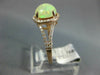 ESTATE WIDE 1.51CT DIAMOND & AAA CABOCHON OPAL 14KT ROSE GOLD 3D ROUND HALO RING