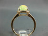 ESTATE WIDE 1.51CT DIAMOND & AAA CABOCHON OPAL 14KT ROSE GOLD 3D ROUND HALO RING