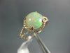 ESTATE WIDE 1.51CT DIAMOND & AAA CABOCHON OPAL 14KT ROSE GOLD 3D ROUND HALO RING