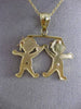 ANTIQUE 14KT WHITE YELLOW & ROSE GOLD BABY BOY & GIRL FLOATING PENDANT #24272
