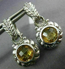 JUDITH RIPKA 3.0CT AAA CITRINE & CZ 925 SILVER FLOWER LOVE HANGING EARRINGS