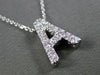 ESTATE .24CT DIAMOND 14KT WHITE GOLD 3D " A " INITIAL FLOATING PENDANT #20372