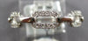 ESTATE .23CT DIAMOND 18KT WHITE GOLD LOVE KNOT SEMI ETERNITY LINK ROPE FUN RING