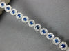 2.86CT DIAMOND & AAA SAPPHIRE 14KT WHITE GOLD ROUND MULTI FLOWER TENNIS BRACELET