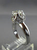 LARGE CERTIFIED 1.97CT DIAMOND 14KT WHITE GOLD 3D FLOWER ENGAGEMENT RING #25769
