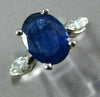 ESTATE 1.53CT DIAMOND & AAA SAPPHIRE 14KT WHITE GOLD 3D ENGAGEMENT RING #26285