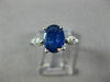 ESTATE 1.53CT DIAMOND & AAA SAPPHIRE 14KT WHITE GOLD 3D ENGAGEMENT RING #26285