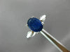 ESTATE 1.53CT DIAMOND & AAA SAPPHIRE 14KT WHITE GOLD 3D ENGAGEMENT RING #26285