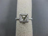 ESTATE LARGE .4CT DIAMOND 14K WHITE GOLD CLASSIC HALO SEMI MOUNT ENGAGEMENT RING