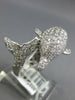 ESTATE LARGE 1.82CT DIAMOND 14KT WHITE GOLD 3D CLASSIC HAPPY DOLPHIN FUN RING